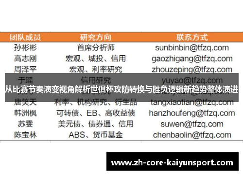 从比赛节奏演变视角解析世俱杯攻防转换与胜负逻辑新趋势整体演进 从比赛节奏演变视角解析世俱杯攻防转换与胜负逻辑新趋势整体演进